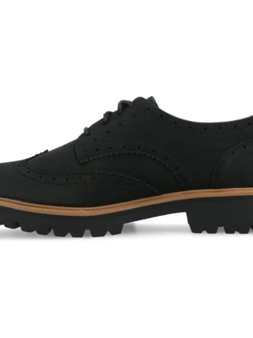 Journee Collection Claudiya Women's Flat Shoes Black , Exotic leather - Picture 2 of 5